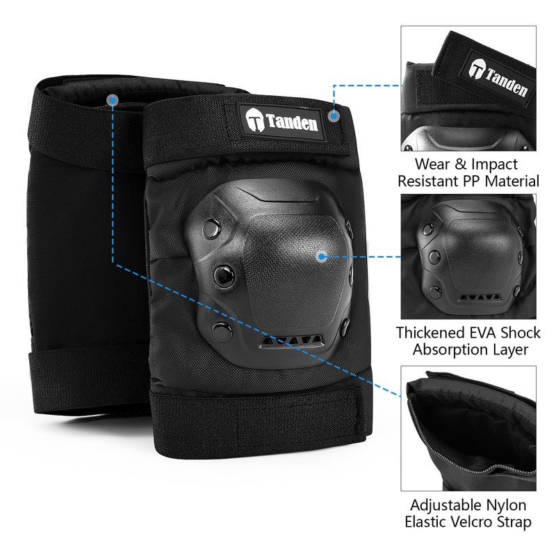 Tanden Skateboard Protective Gear Youth Knee Pads and Elbow Pads Set  Elbow and Knee Pads for Roller Skating Wrist Guards Skateboarding Pads - Image 5